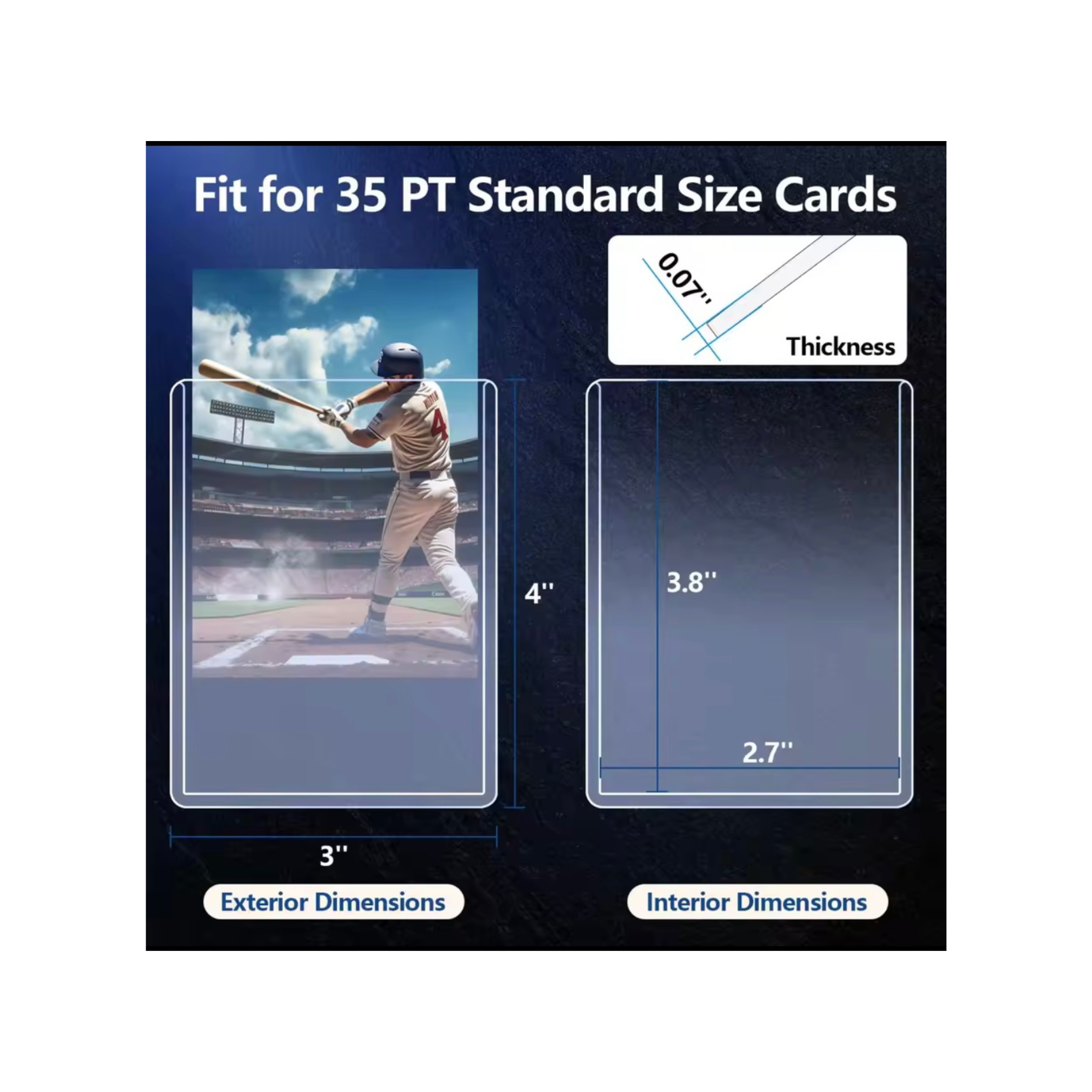 50pcs Hard Card Sleeves