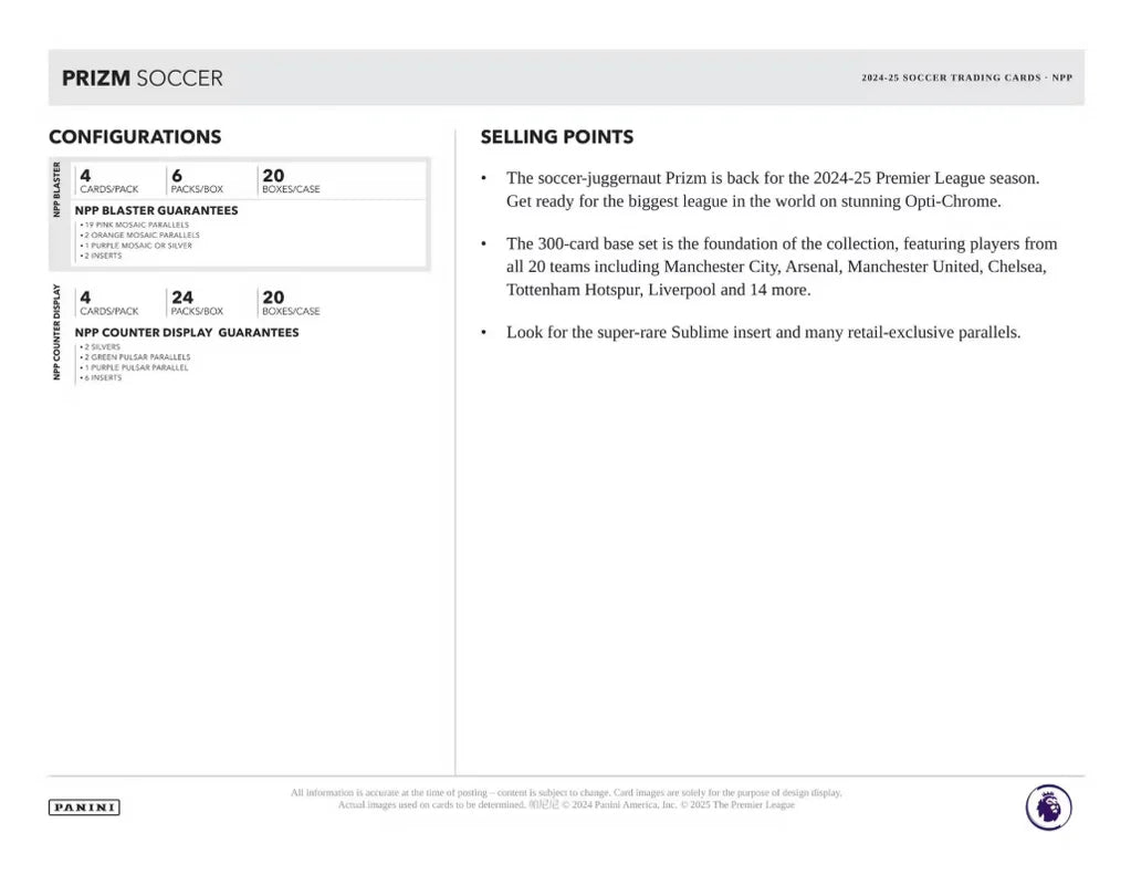 2024-25 Panini Prizm Premier League EPL Soccer Blaster Box