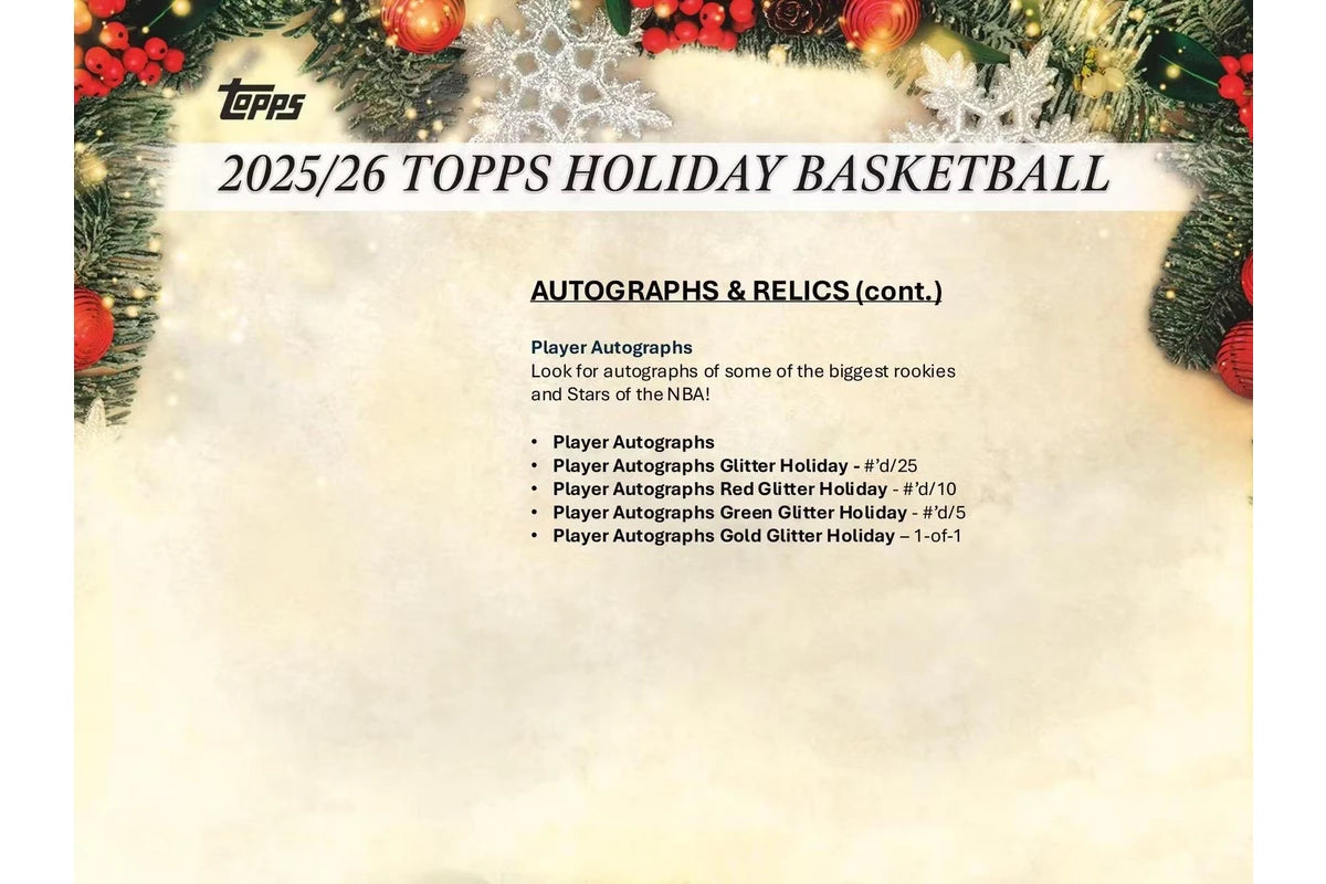 Topps 2025 / 2026 Holiday Basketball Mega Box